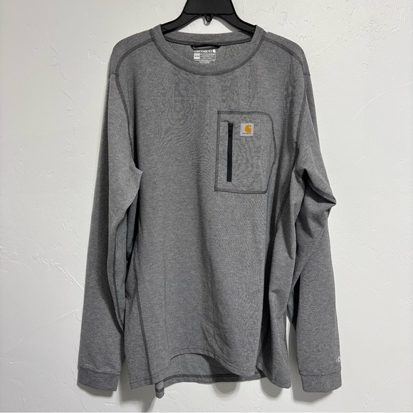 Carhartt Base Force Heavyweight Crew Men's Long Sleeve XL MBL110 Gray Shirt - Picture 1 of 12